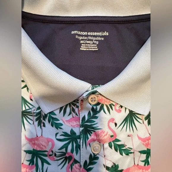 Amazon Essentials Tropical Print Polo - Picture 3 of 3